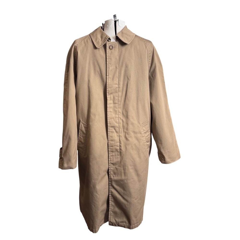 Classic Lauren Ralph Lauren Mens 44R Tan Khaki Trench Coat Thinsulate Old Money‎